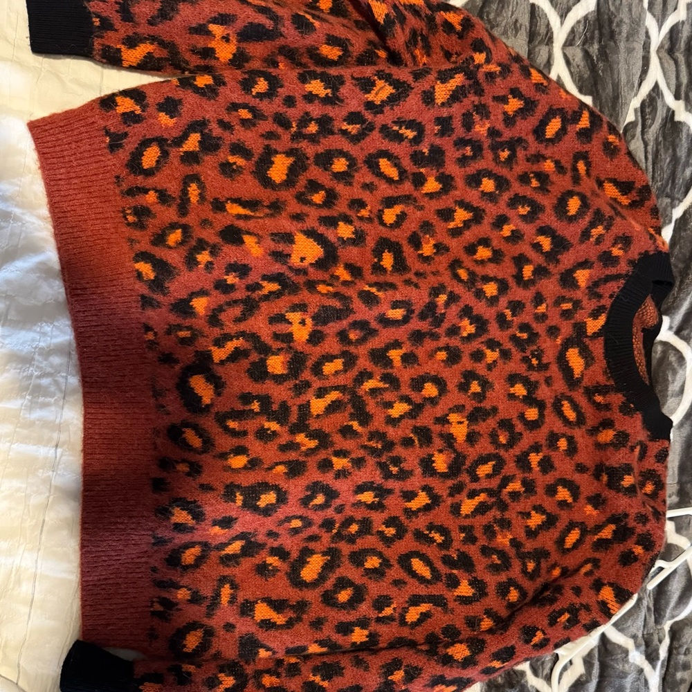 Hugo Boss Leopard Print Sweater - Red and Black
